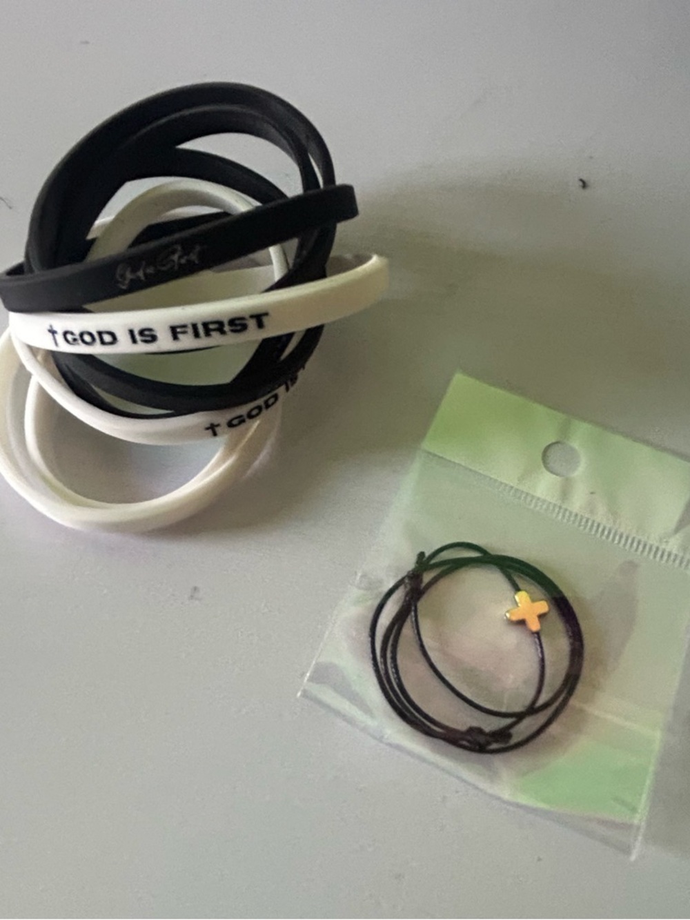 Faith Silicone Wristband Set - Black & White